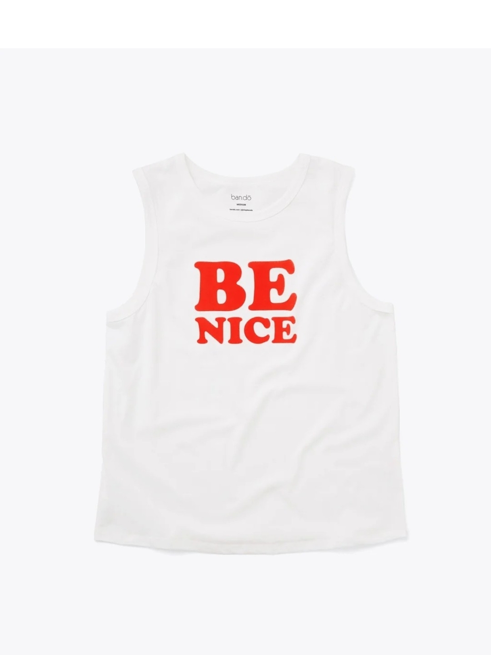 ban.do Kids 'Be Nice' White Tank Top with Red Print